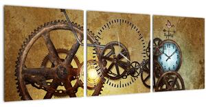Slika povijesnih satnih mehanizama (sa satom) (90x30 cm)