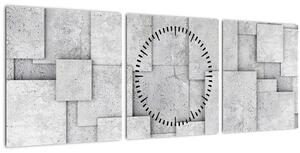 Slika - Apstrakcija betonskih pločica (sa satom) (90x30 cm)