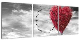 Slika - Krošnja stabla u obliku srca (sa satom) (90x30 cm)