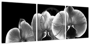 Slika cvijeta orhideje (sa satom) (90x30 cm)