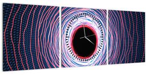 Slika apstrakcije kruga (sa satom) (90x30 cm)