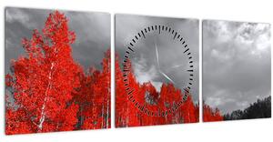 Slika - Drveće u jesenskim bojama (sa satom) (90x30 cm)