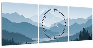 Slika - Planine pogledom grafičara (sa satom) (90x30 cm)