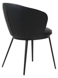 Crna blagovaonska stolica od imitacije kože Unique Furniture Gain Leath