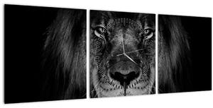 Slika - Veličanstveni lav (sa satom) (90x30 cm)