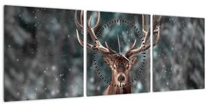 Slika - Veličanstvenost jelena (sa satom) (90x30 cm)