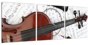 Slika - Glazbeni instrumenti (sa satom) (90x30 cm)