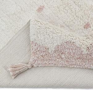 Ružičasto-krem ručni pamučni tepih Nattiot Minna, 100 x 150 cm