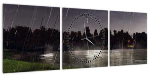 Slika - Kišna večer (sa satom) (90x30 cm)