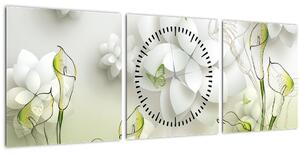 Slika s cvijećem (sa satom) (90x30 cm)