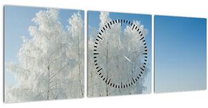 Slika - Snježni krajolik (sa satom) (90x30 cm)
