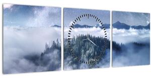Slika šume u magli (sa satom) (90x30 cm)