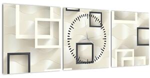 Geometrijska apstraktna slika (sa satom) (90x30 cm)