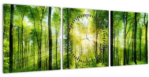 Slika - Zora u šumi (sa satom) (90x30 cm)