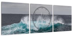 Slika - Valovi u oceanu (sa satom) (90x30 cm)