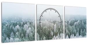 Slika - Snježni šumski vrhovi (sa satom) (90x30 cm)