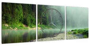 Slika - Rijeka u blizini šume (sa satom) (90x30 cm)