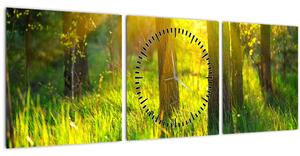 Slika - Proljetno buđenje šume (sa satom) (90x30 cm)