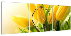 Slika - Žuti tulipani (sa satom) (90x30 cm)
