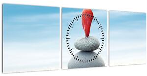 Slika - Ravnoteža s kamenjem (sa satom) (90x30 cm)