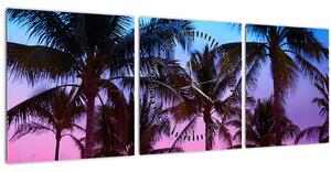 Slika - Palme u Miamiju (sa satom) (90x30 cm)