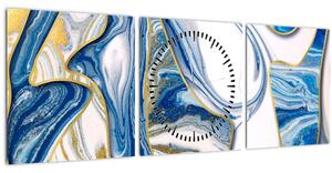 Slika - Mramorni valovi (sa satom) (90x30 cm)