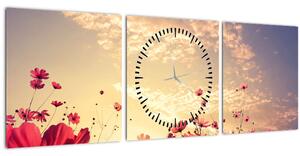 Slika - Livada s cvijećem (sa satom) (90x30 cm)