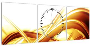 Slika -Žuta apstrakcija (sa satom) (90x30 cm)