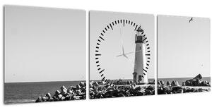 Slika - Svjetionik na obali, Santa Cruz, Kalifornija (sa satom) (90x30 cm)