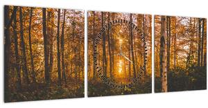 Slika jesenske šume (sa satom) (90x30 cm)