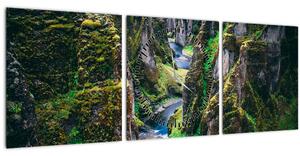 Slika - Rijeka u kamenoj dolini (sa satom) (90x30 cm)