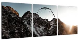 Slika stjenovitog planinskog lanca (sa satom) (90x30 cm)