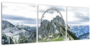 Slika - Planinski vrhovi (sa satom) (90x30 cm)