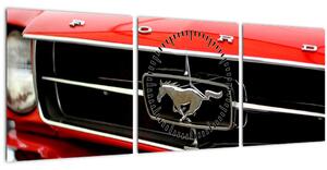 Slika - Detalj crvenog automobila (sa satom) (90x30 cm)