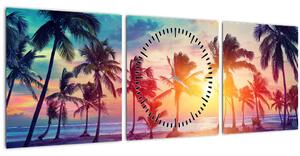 Slika - Tropski sončni zahod (sa satom) (90x30 cm)