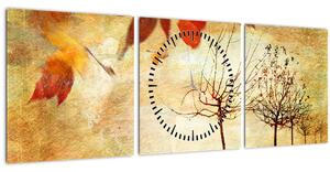 Slika - Jesensko razpoloženje (sa satom) (90x30 cm)