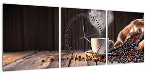 Slika - Čas za kavo (sa satom) (90x30 cm)