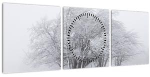 Slika - Bela zima (sa satom) (90x30 cm)