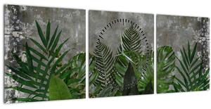Slika - Betonski zid z rastlinami (sa satom) (90x30 cm)