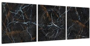 Poslikava - črni marmor (sa satom) (90x30 cm)