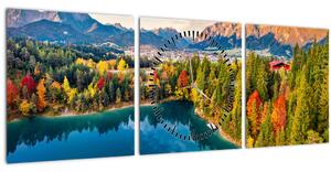 Slika - Uriško jezero, Avstrija (sa satom) (90x30 cm)