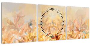 Slika - Listje v jesenskih barvah, oljna slika (sa satom) (90x30 cm)