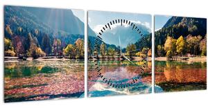 Slika - Jezero Jasna, Gozd Martuljek, Julijske Alpe, Slovenija (sa satom) (90x30 cm)