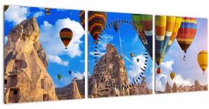Slika - Baloni na vroč zrak, Kapadokija, Turčija. (sa satom) (90x30 cm)