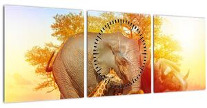 Slika afriških živali (sa satom) (90x30 cm)