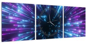 Slika - Neonski prostor (sa satom) (90x30 cm)