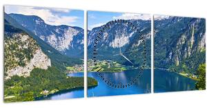 Slika - Hallstattsko jezero, Hallstatt, Avstrija (sa satom) (90x30 cm)
