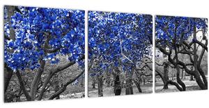 Slika - Modra drevesa, Central Park, New York (sa satom) (90x30 cm)