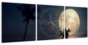 Slika - Plaža pod polno luno (sa satom) (90x30 cm)