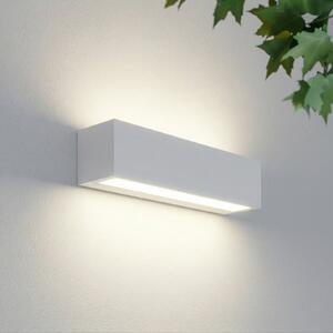 Lucande Lengo vanjska zidna LED svjetiljka, 25 cm, bijela, svjetlo prema, Bijela, Aluminij